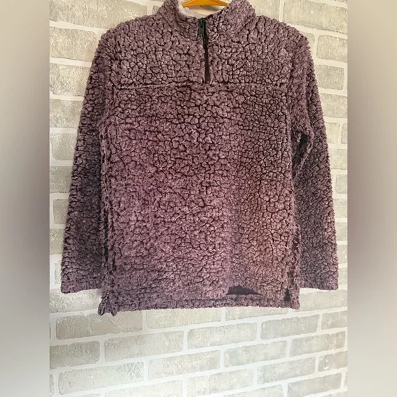 CoffeeShop Purple and White Sherpa Jacket - Picture 1 of 4